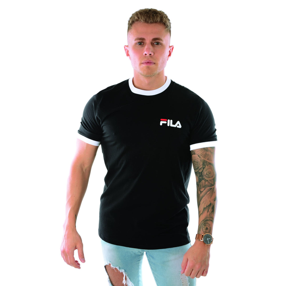 Fila Vintage Rosco LM932965 Small Logo Ringer T-Shirt