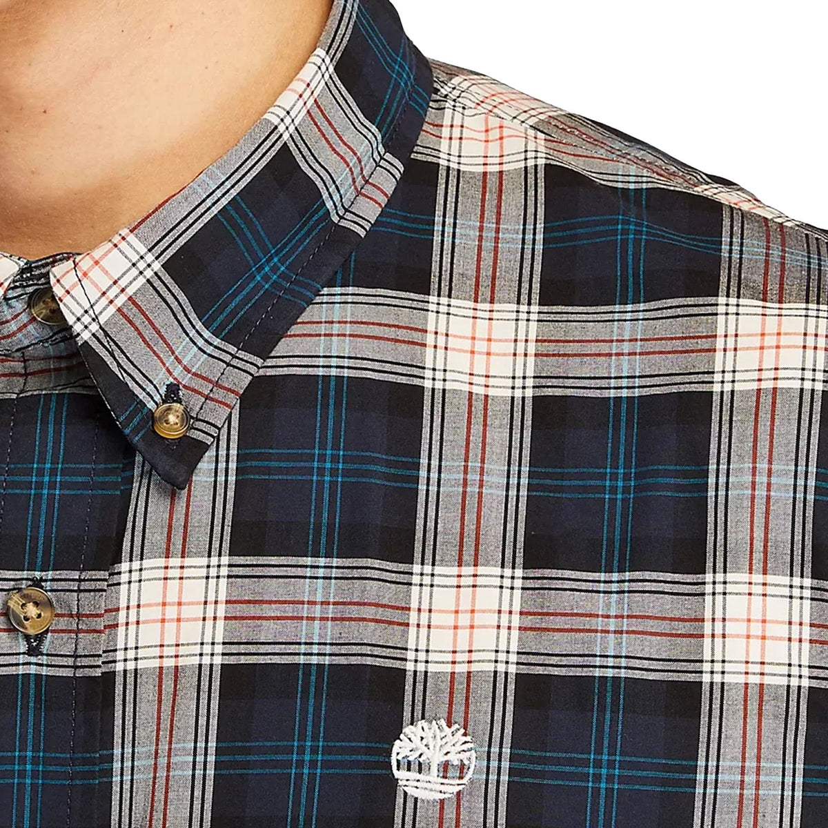 Timberland TB0A2D73 Eastham River Stretch Poplin Slim Fit Long Sleeve Check Shirt