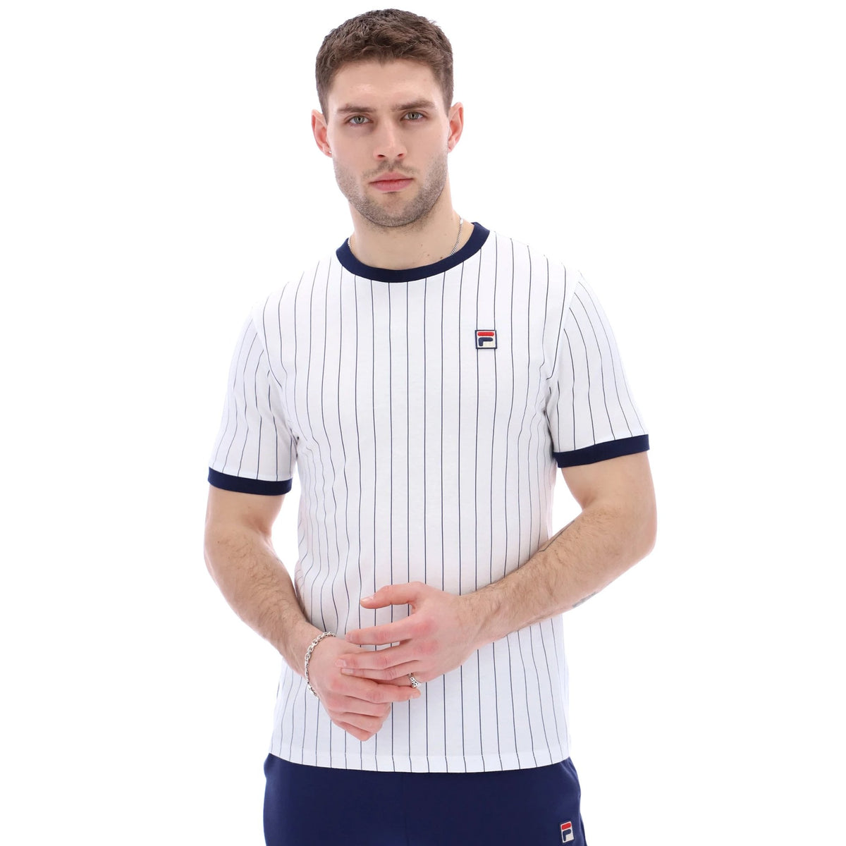 Fila Vintage Deniz MH001 Pinstripe Ringer Half Sleeve T-Shirt
