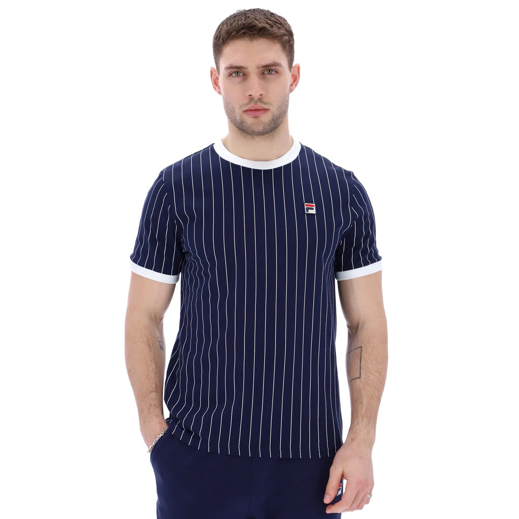 Fila Vintage Deniz MH001 Pinstripe Ringer Half Sleeve T-Shirt