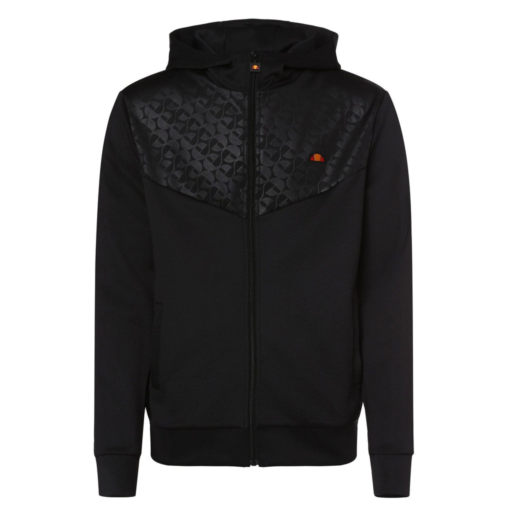 Ellesse Vardio 9009 Contrast Repeat Logo Hood Track Top - Black