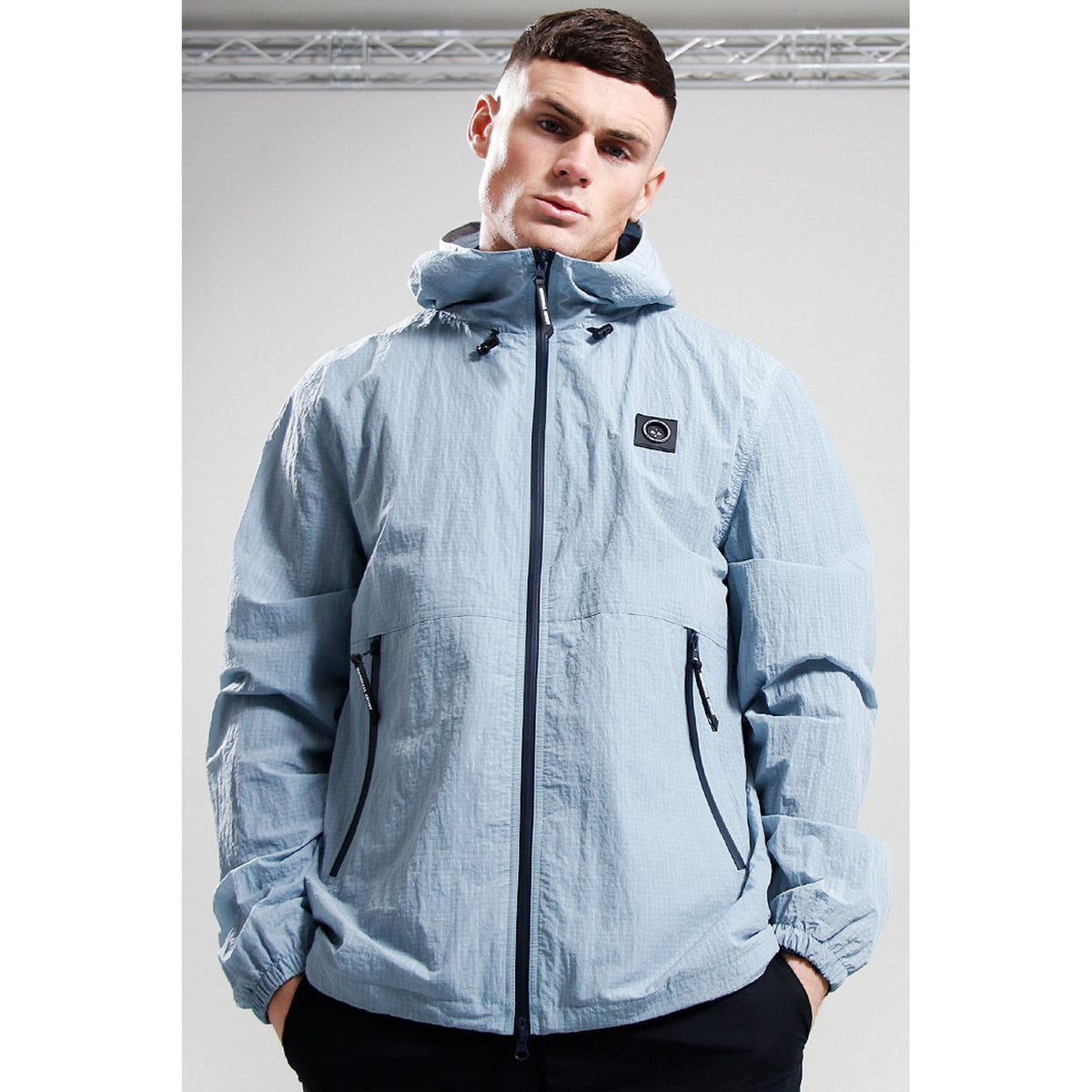 Marshall Artist | 0675A Nylon Ripstop Lauderdale Lightweight Shell Hood Jacket - Dusk Blue