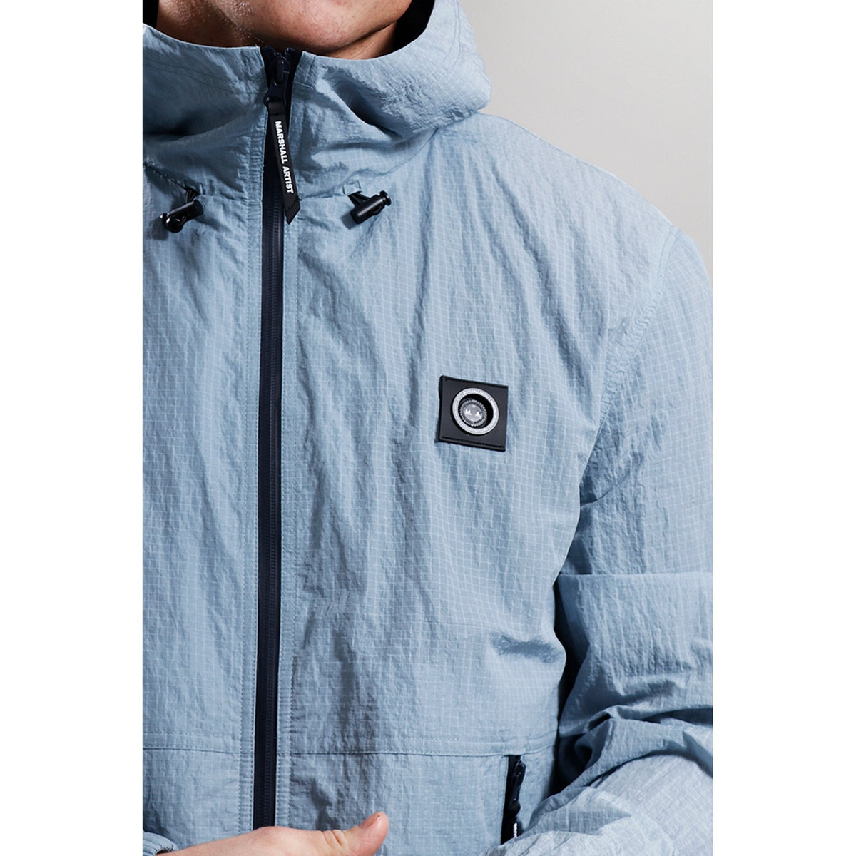 Marshall Artist | 0675A Nylon Ripstop Lauderdale Lightweight Shell Hood Jacket - Dusk Blue