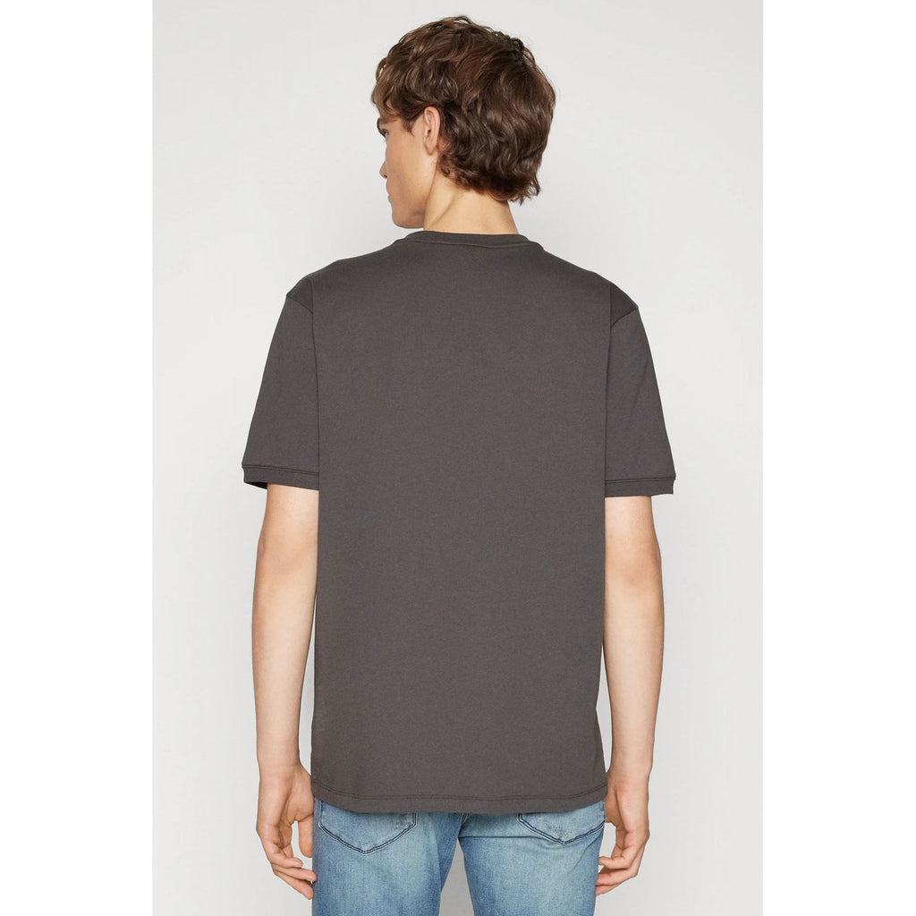 Hugo Boss 50447978 Diragolino Red Box Logo Half Sleeve T-Shirt - Charcoal