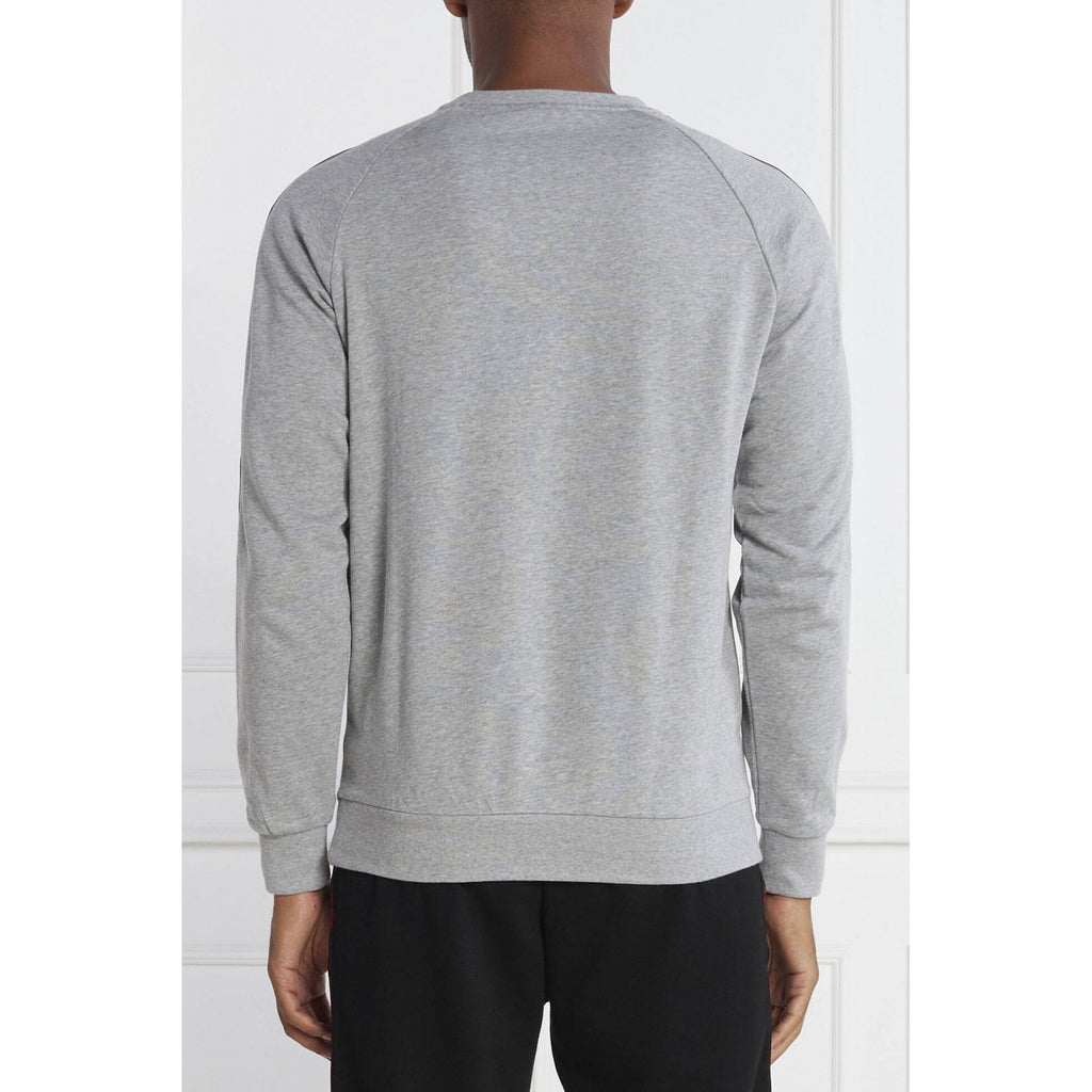 Hugo Boss 50504273 Sporty Tape Logo Crew Sweat Top - Mid Grey Marl