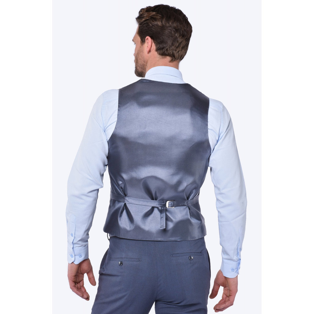 CB Brooklyn Tailored Slim Fit Contrast Check 3 Piece Suit