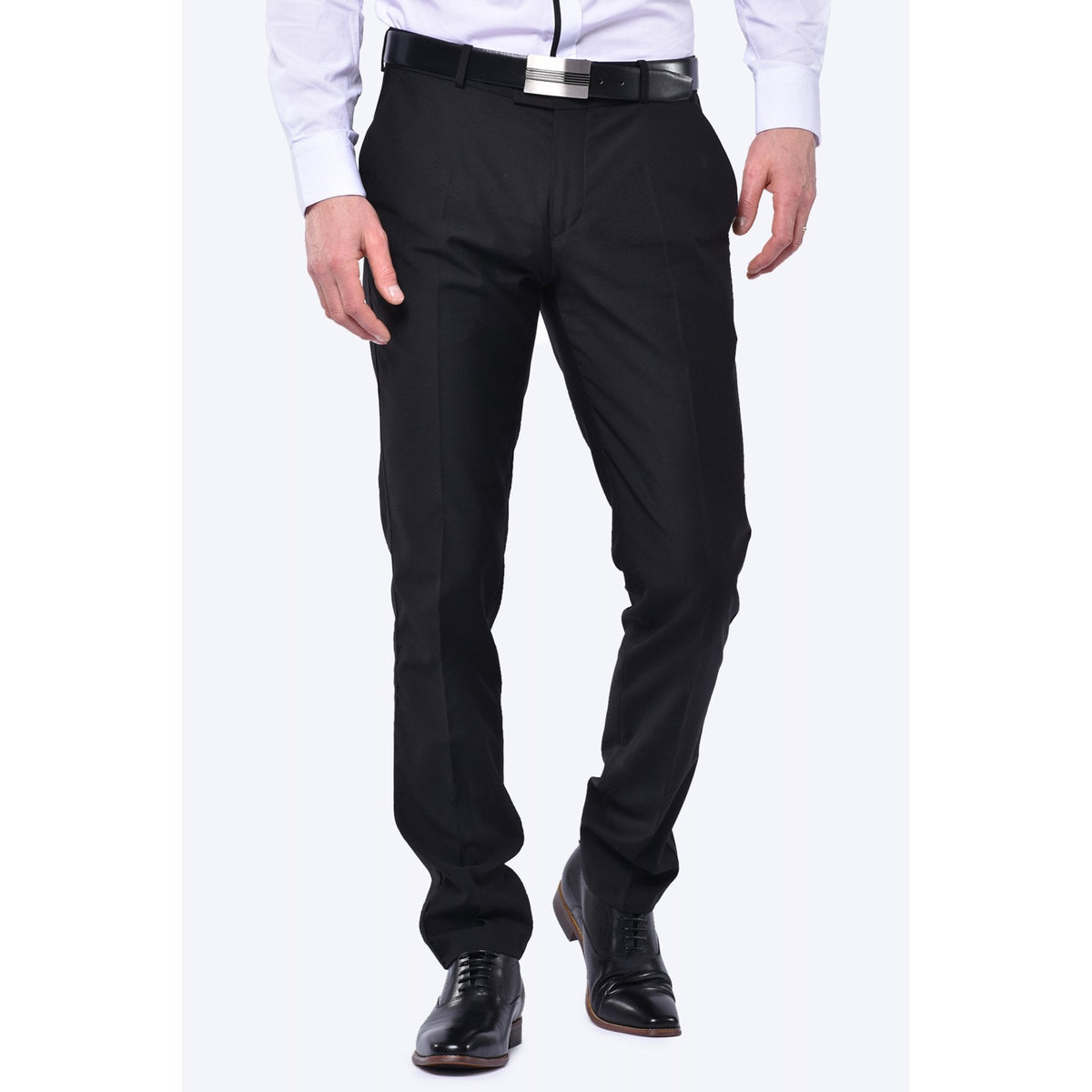 CB Tuxedo Tailored Slim Fit Satin Tape Trouser - Black