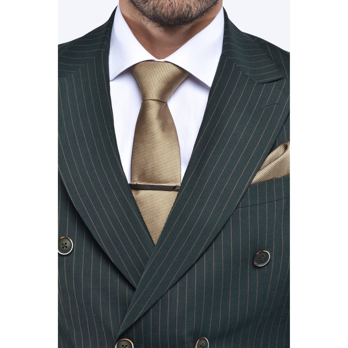 CB Greenwich Tailored Slim Fit Pinstripe Double-Breasted 2 Piece Suit