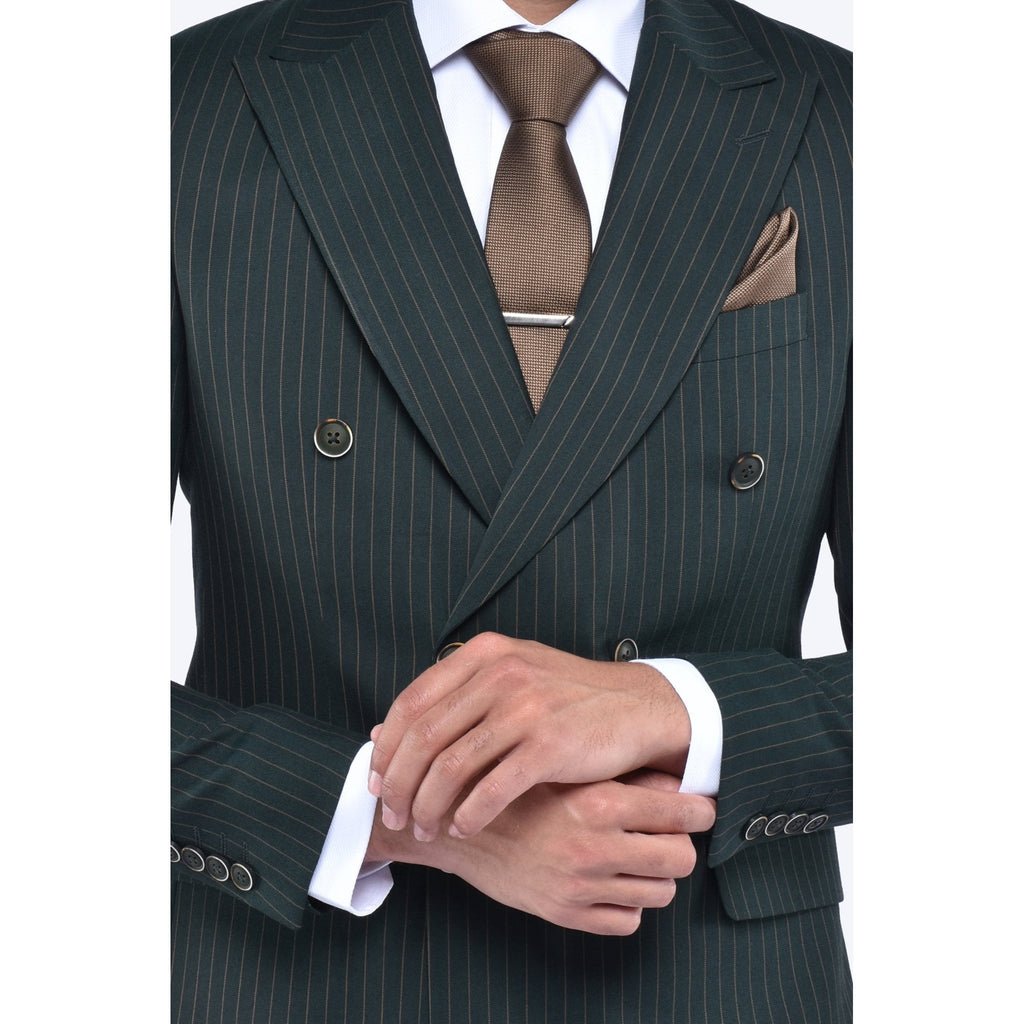 CB Greenwich Tailored Slim Fit Pinstripe Double-Breasted 2 Piece Suit