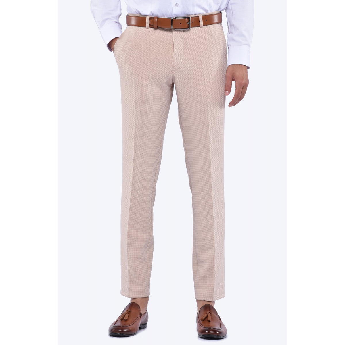 CB Waffles Tailored Slim Fit Textured Trousers