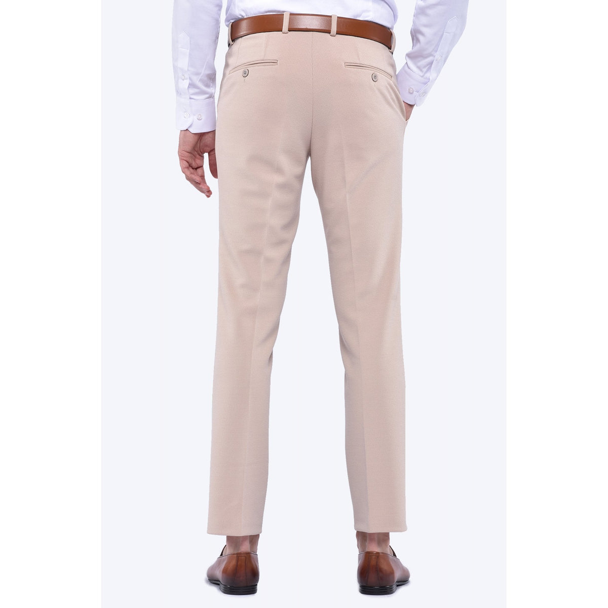 CB Waffles Tailored Slim Fit Textured Trousers