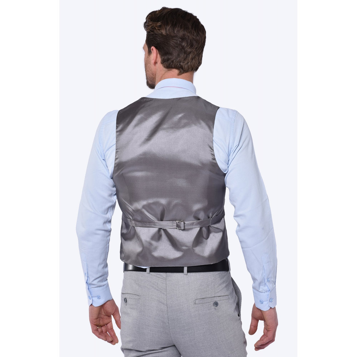 CB City Tailored Slim Fit Double Breasted Waistcoat - Grey Marl