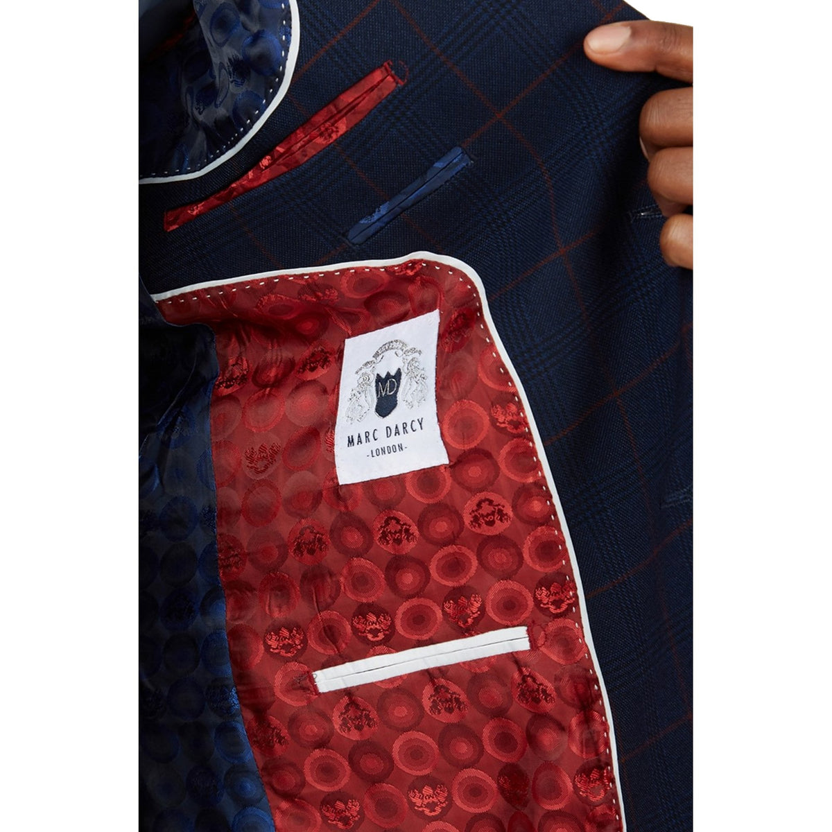 Marc Darcy | Edinson Wine Check Slim Fit Blazer