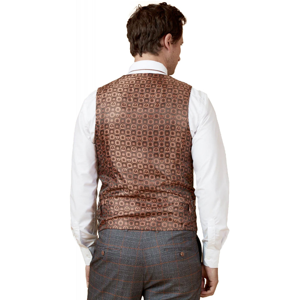Marc Darcy | Jenson Slim Fit Check Double Breasted Waistcoat