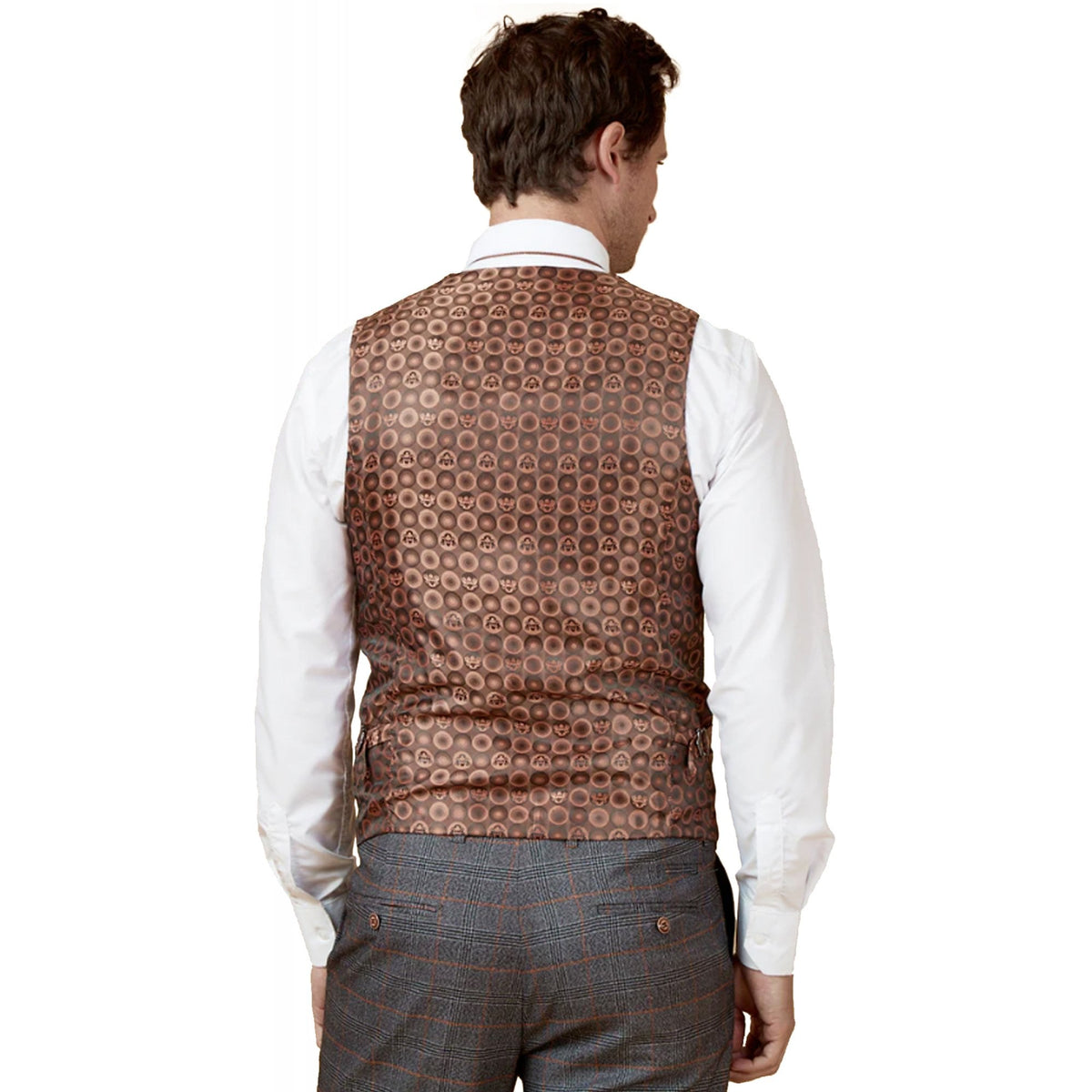 Marc Darcy | Jenson Slim Fit Check Double Breasted Waistcoat