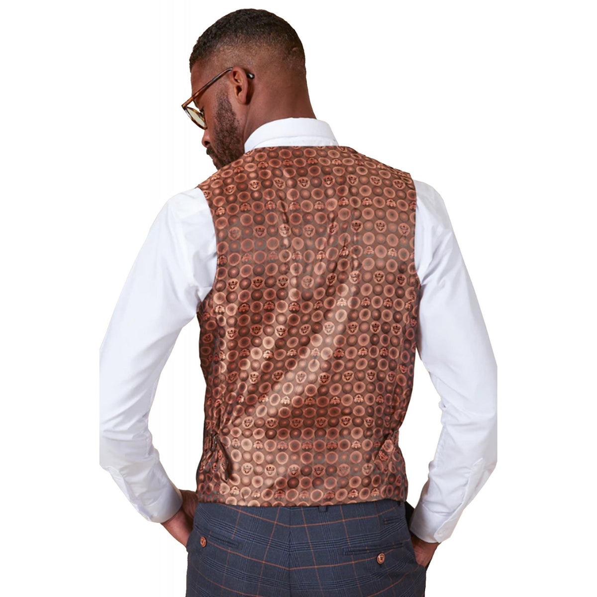 Marc Darcy | Jenson Slim Fit Check Double Breasted Waistcoat