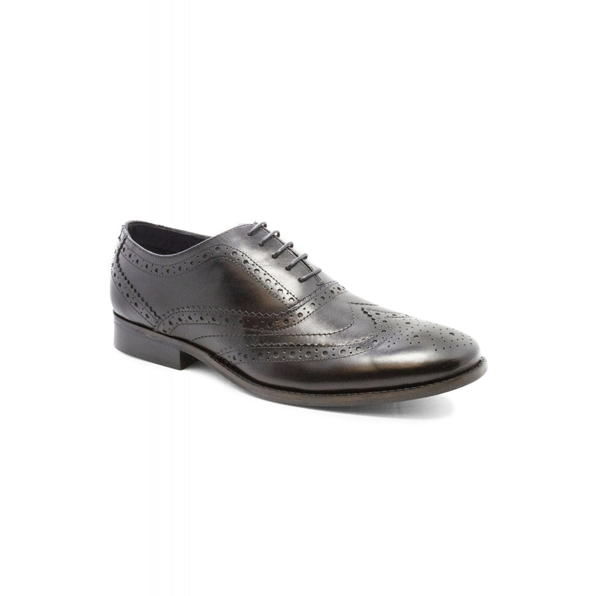 Front Diego Leather Brogue Punch Lace Shoe