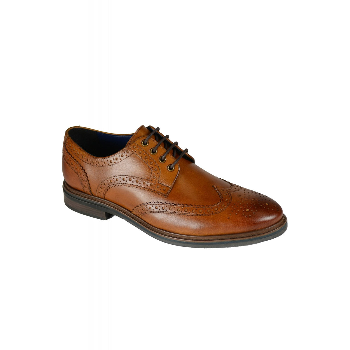 Front Morrison Leather Brogue Punch Lace Shoe