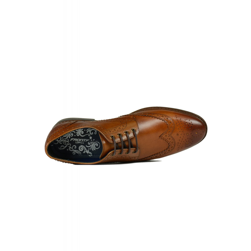 Front Morrison Leather Brogue Punch Lace Shoe