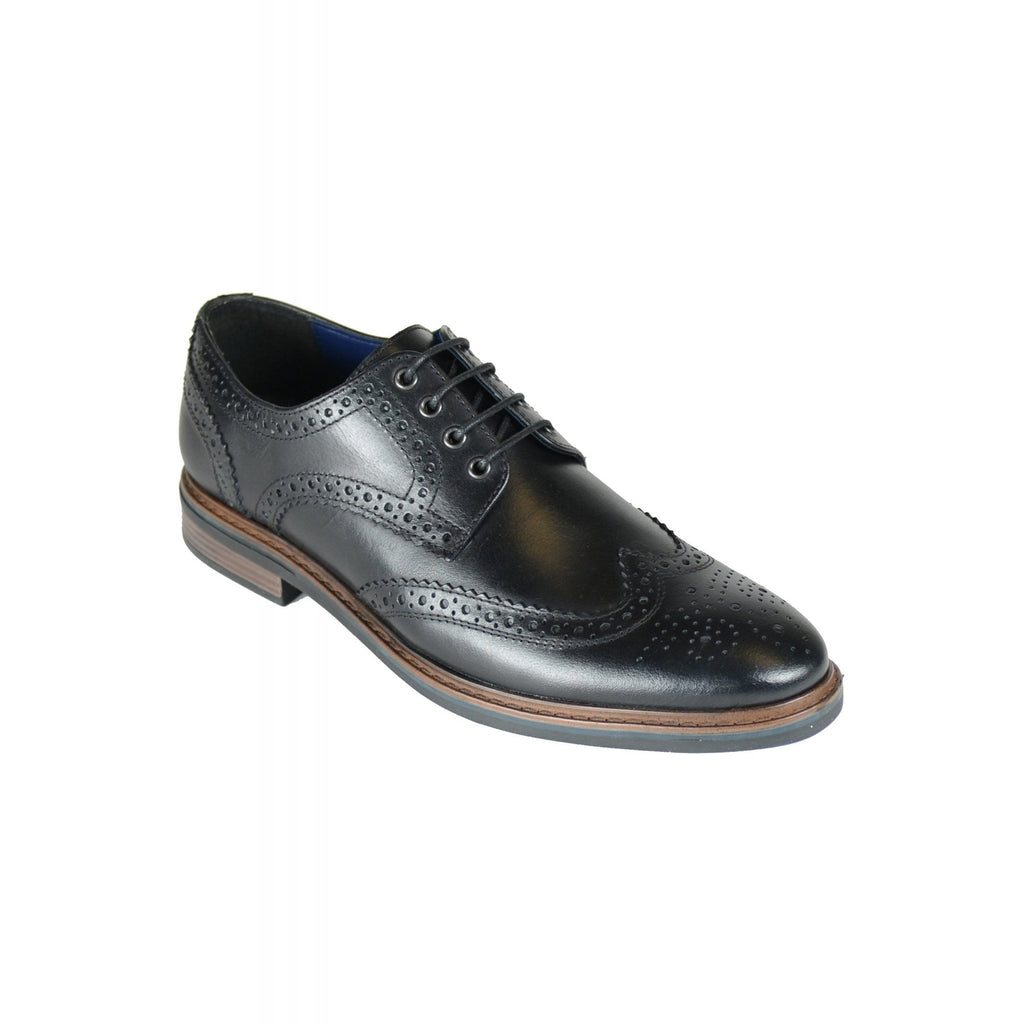 Front Morrison Leather Brogue Punch Lace Shoe