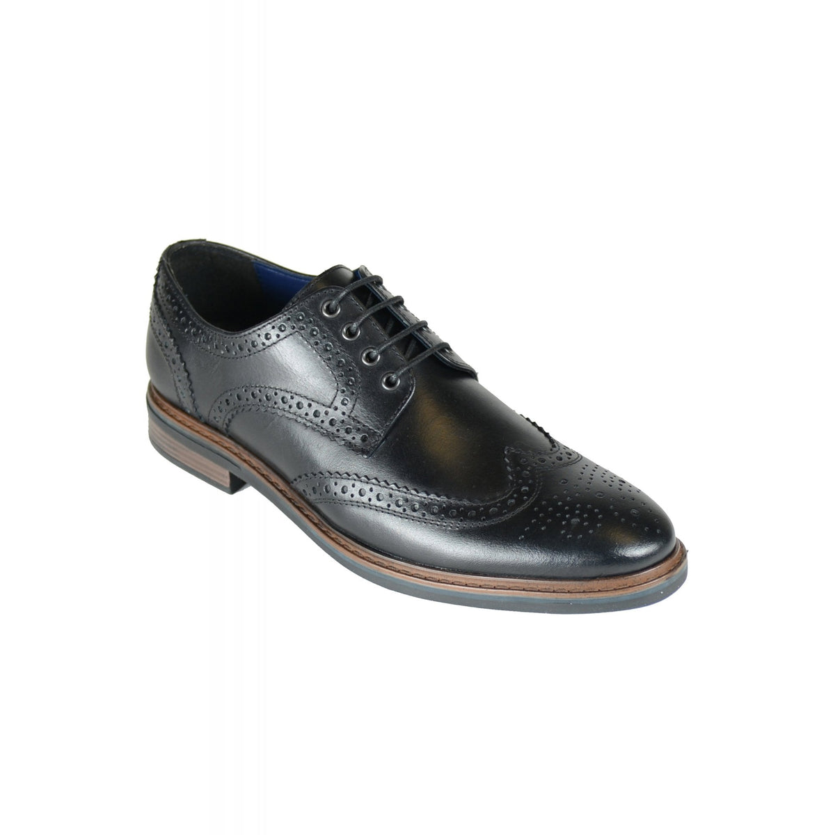 Front Morrison Leather Brogue Punch Lace Shoe