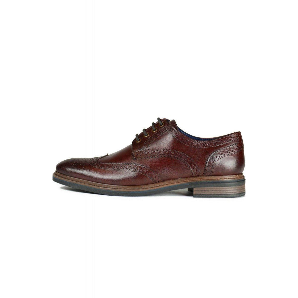 Front Morrison Leather Brogue Punch Lace Shoe