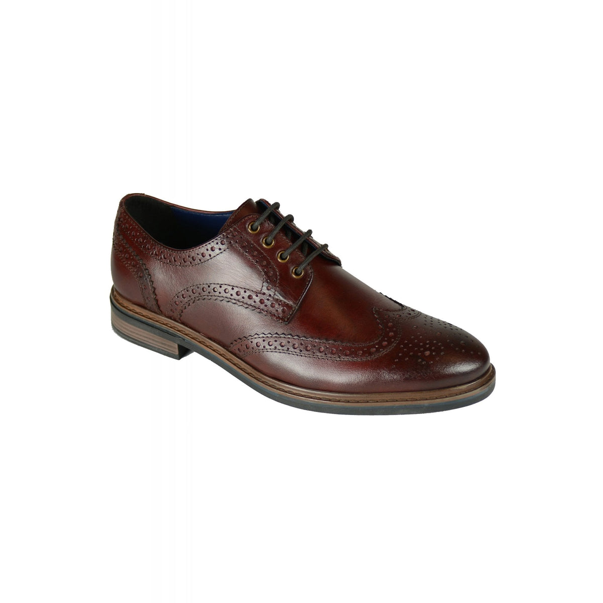 Front Morrison Leather Brogue Punch Lace Shoe