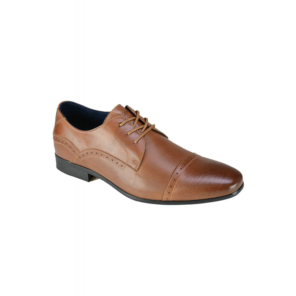 Front Rambla Embossed Leather Derby Lace Shoe