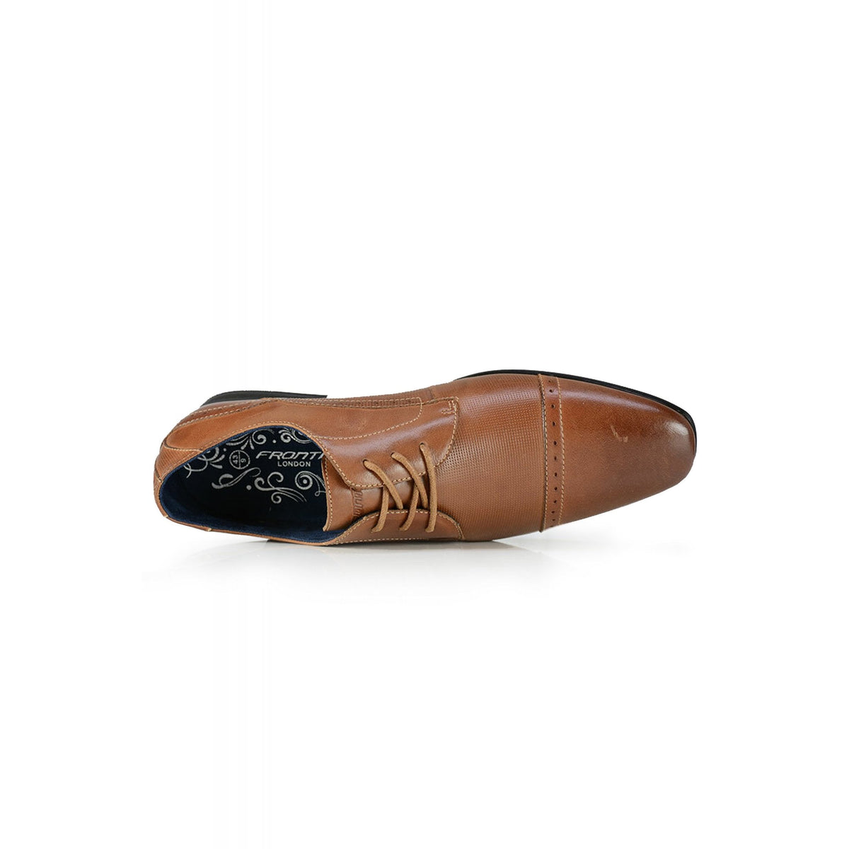 Front Rambla Embossed Leather Derby Lace Shoe