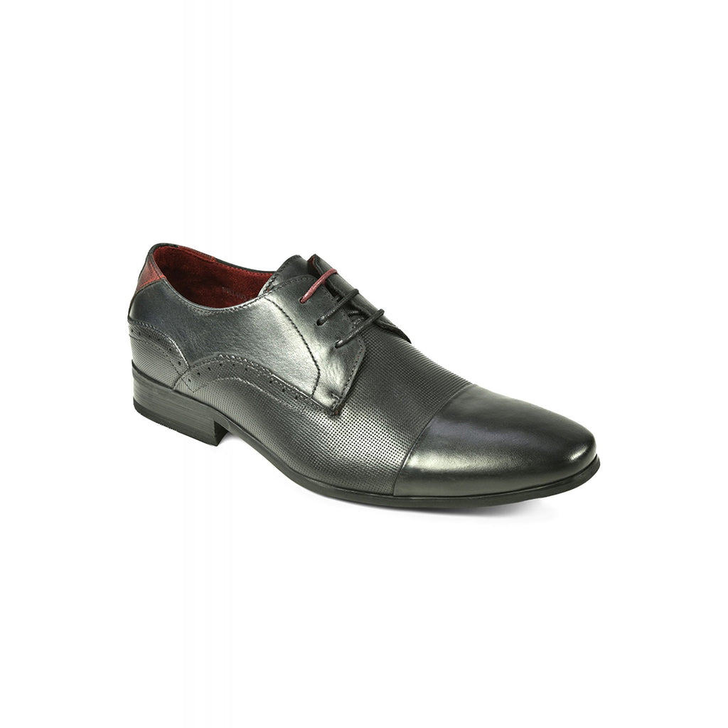 Front Rambla Embossed Leather Derby Lace Shoe