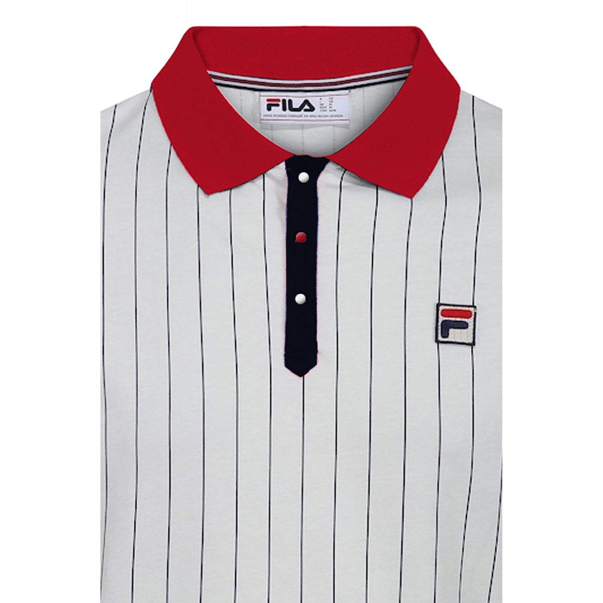 Fila Vintage BB1 LM1839AT Classic Striped Polo T-Shirt