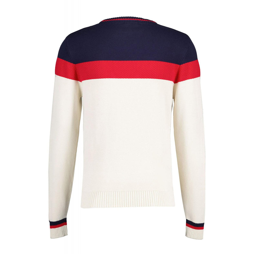 Fila Vintage Alden MH046 Textured Knit Colour Block Crew Jumper