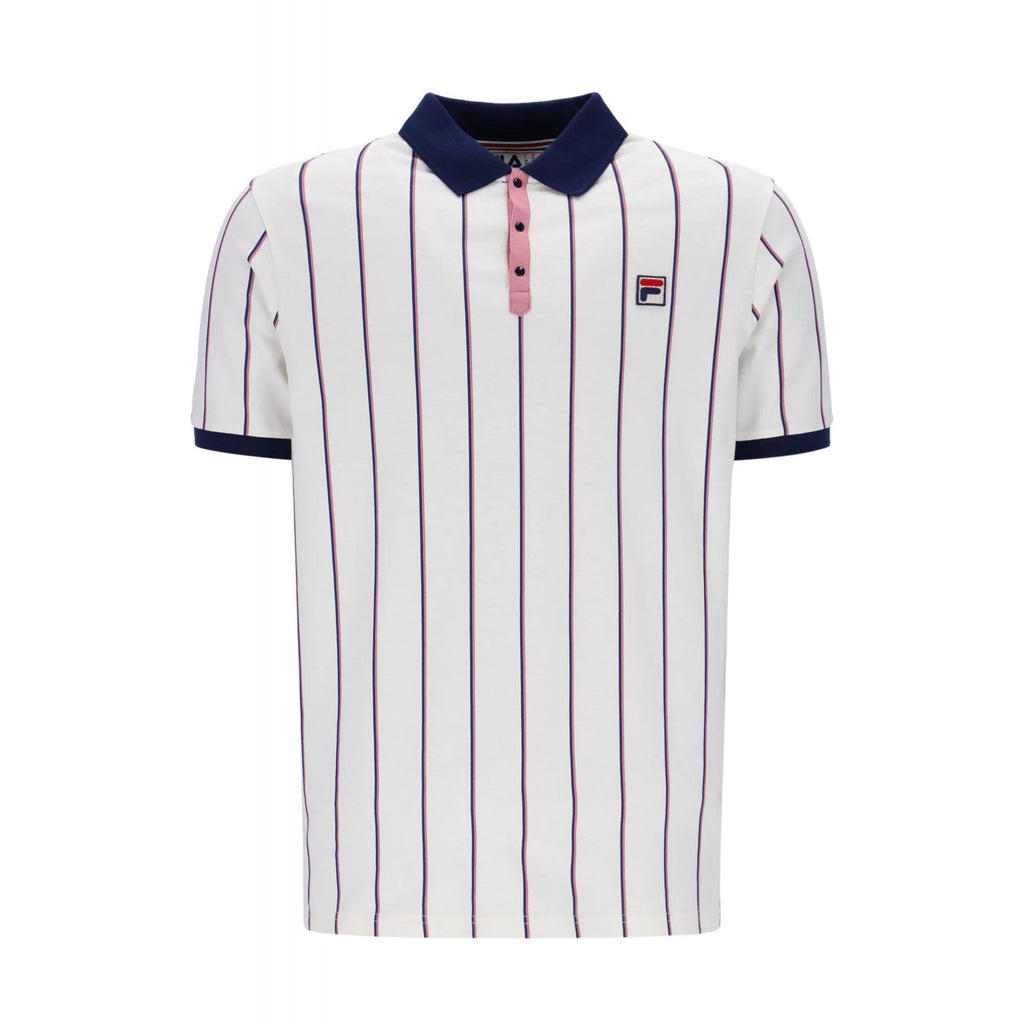 Fila Vintage Brett MH036 Classic Double Stripe BB1 Inspired Polo T-Shirt