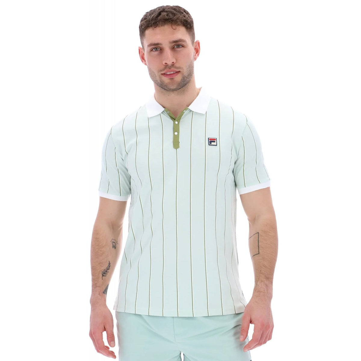 Fila Vintage Brett MH036 Classic Double Stripe BB1 Inspired Polo T-Shirt