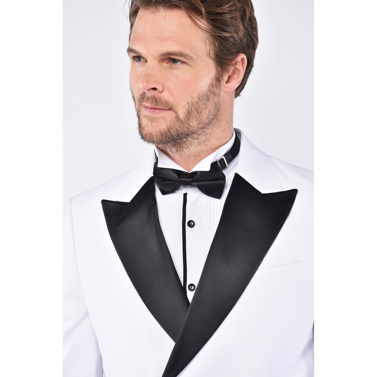 CB Cruise Tailored Slim Fit Contrast Satin Double Breasted Dinner Tuxedo Blazer