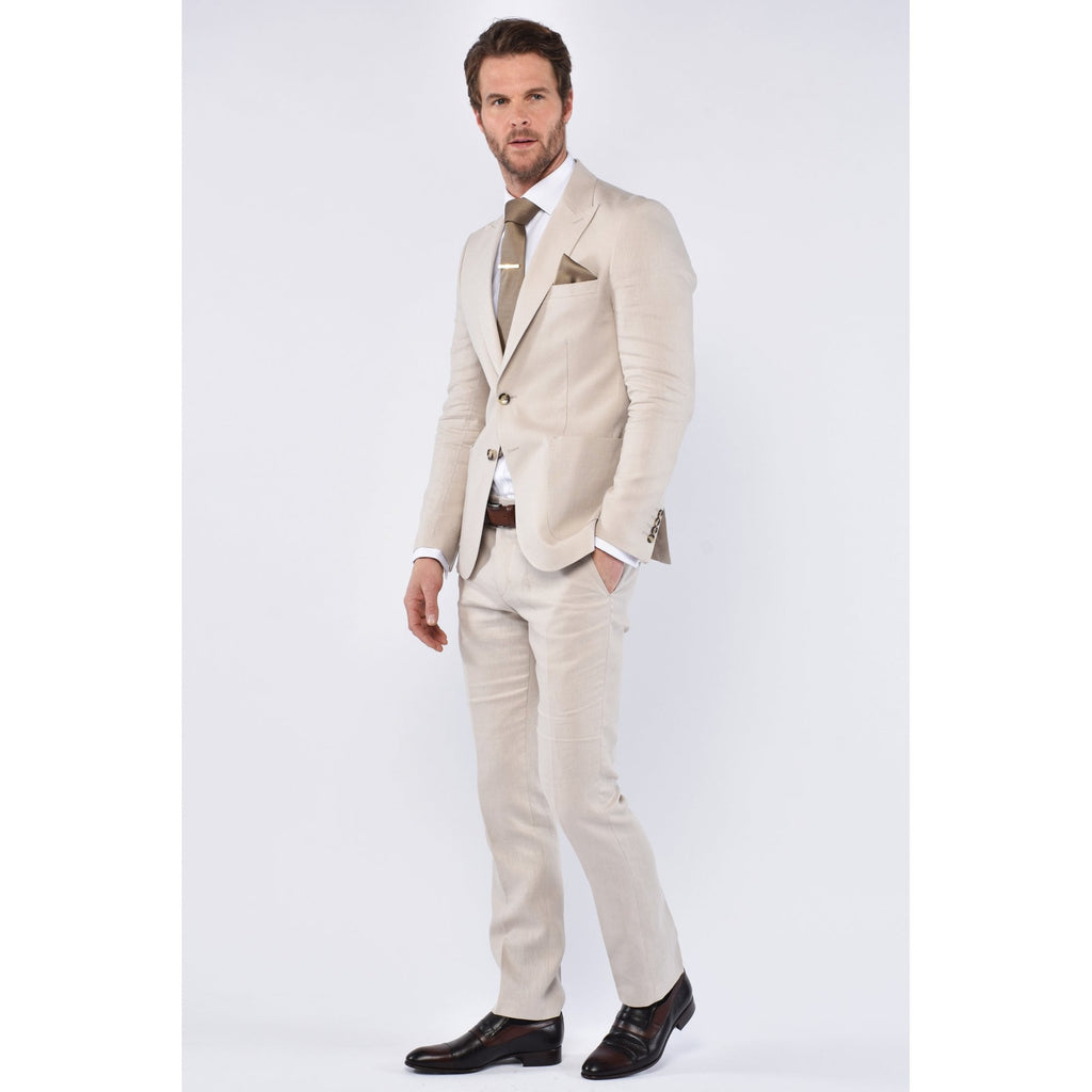 CB Bahama Tailored Slim Fit Linen 2 Piece Suit