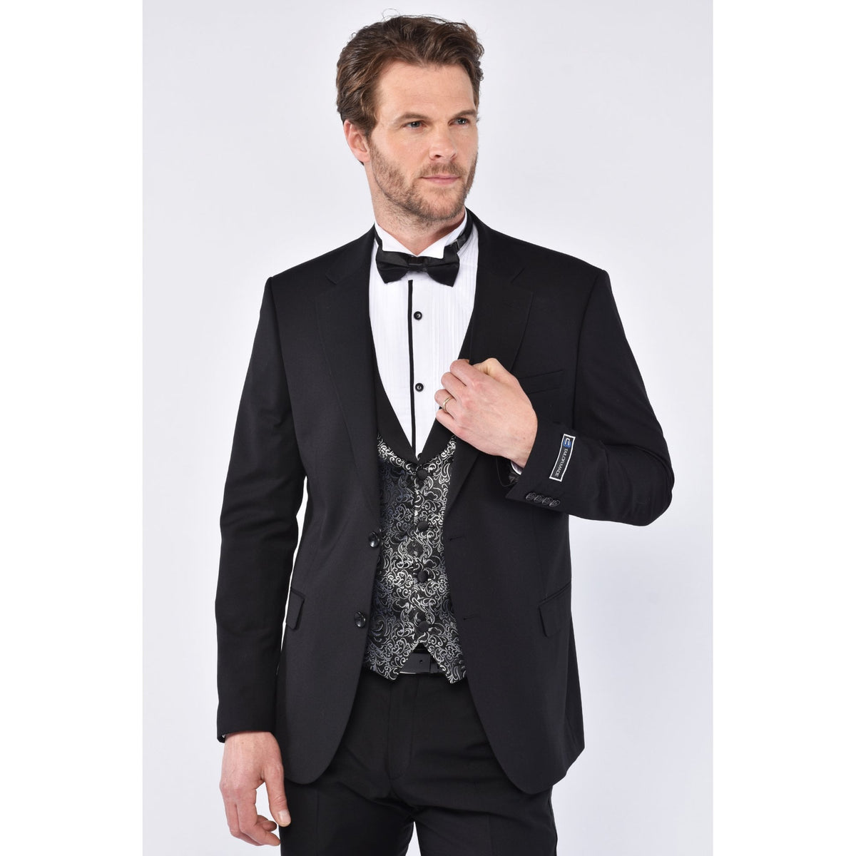 CB Wedding Tailored Slim Fit Swirl Jacquard Pattern Design Waistcoat