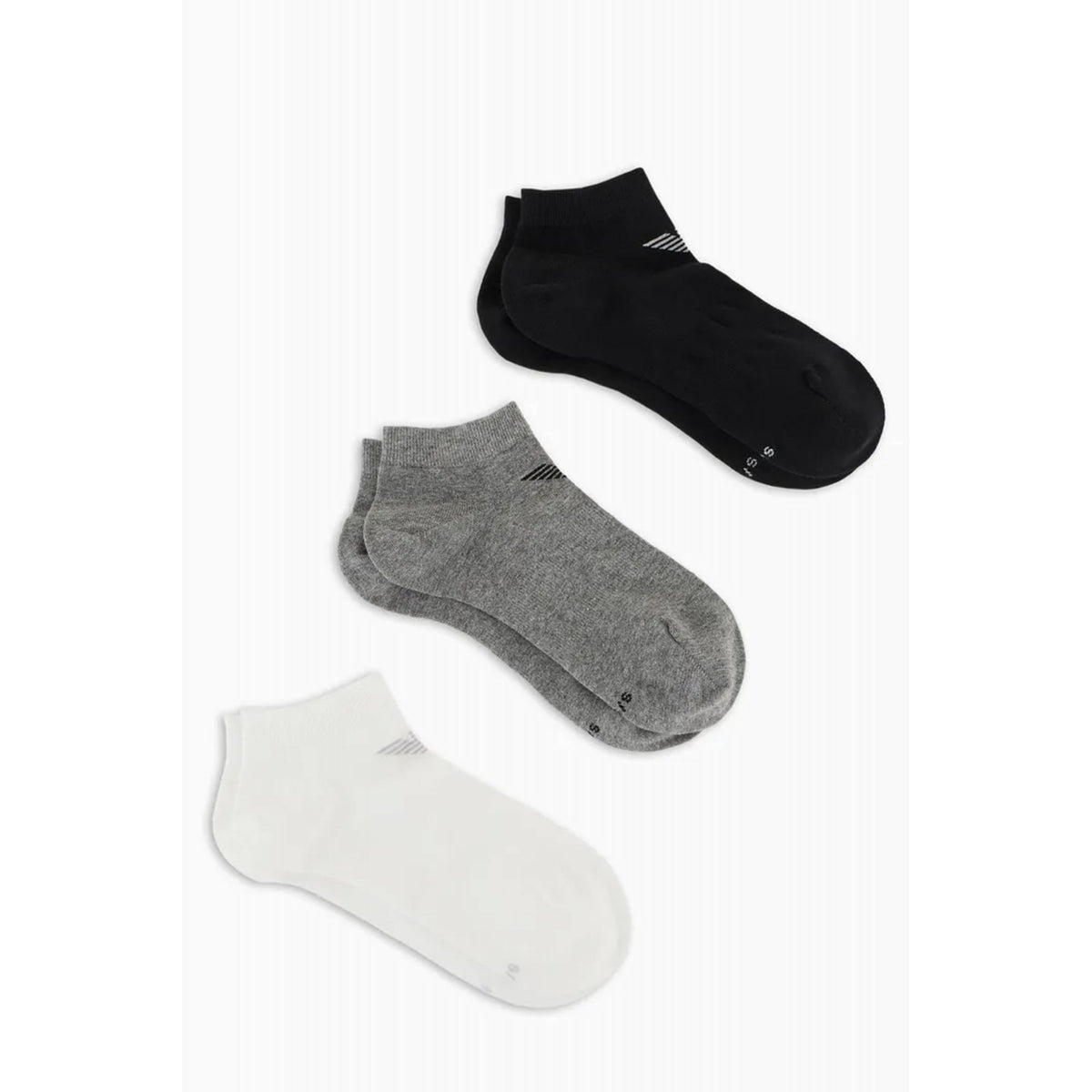 Emporio Armani 300048 4R234 Calza Essential Cuff Logo 3 Pack Ankle Socks
