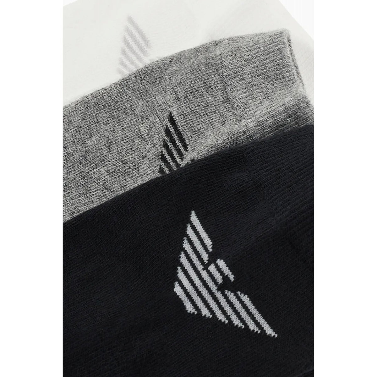 Emporio Armani 300048 4R234 Calza Essential Cuff Logo 3 Pack Ankle Socks