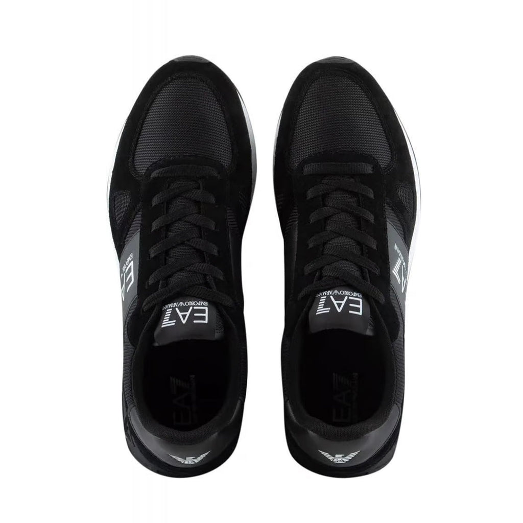 EA7 | Emporio Armani X8X151 XK354 Woven Fabirc Suede Running Style Trainer - Black/White