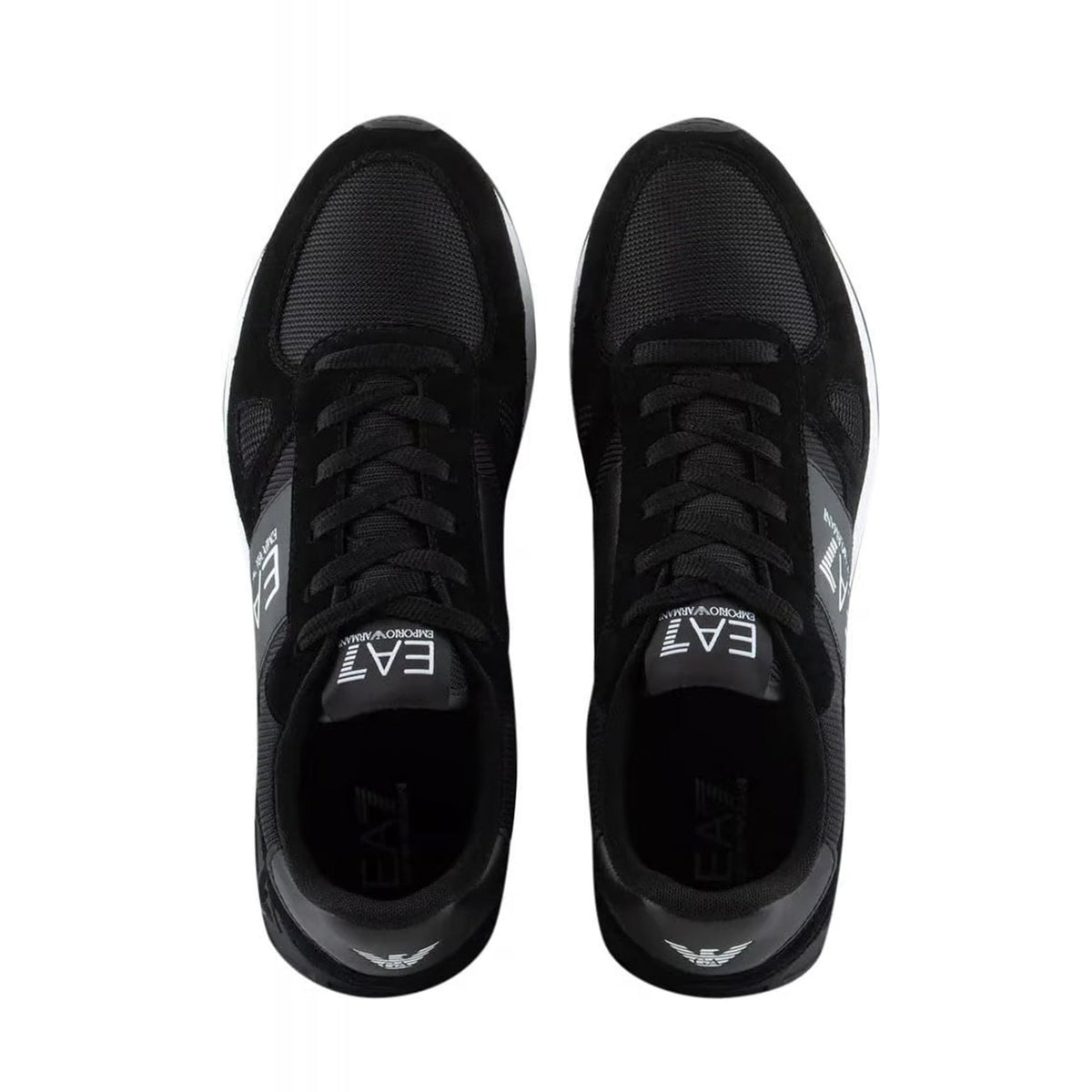 EA7 | Emporio Armani X8X151 XK354 Woven Fabirc Suede Running Style Trainer - Black/White