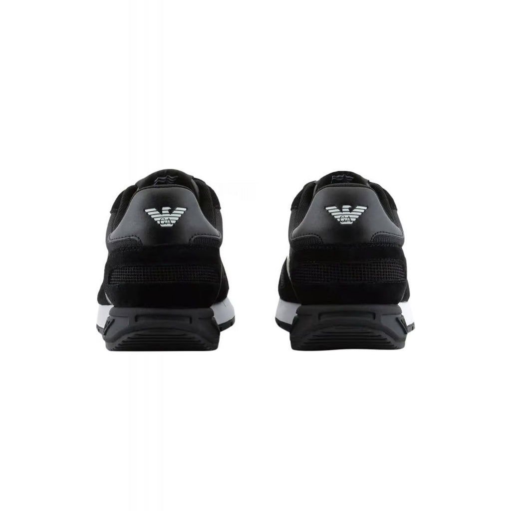 EA7 | Emporio Armani X8X151 XK354 Woven Fabirc Suede Running Style Trainer - Black/White