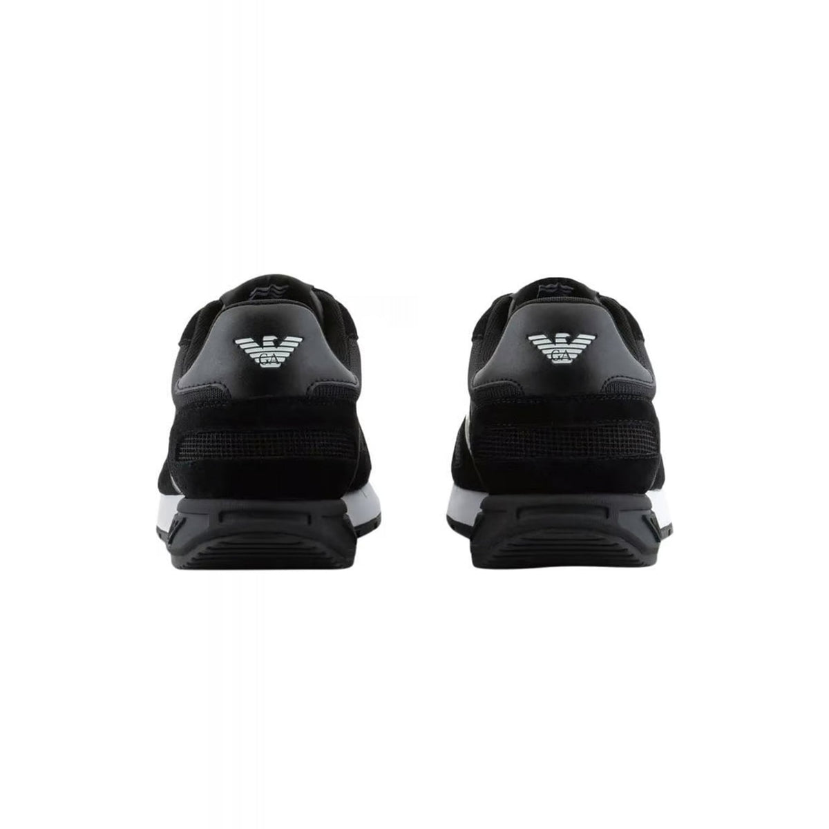 EA7 | Emporio Armani X8X151 XK354 Woven Fabirc Suede Running Style Trainer - Black/White