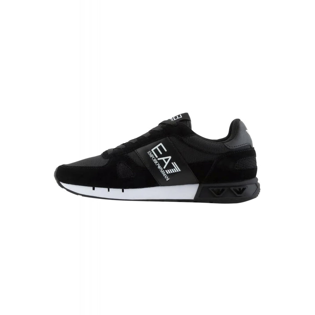 EA7 | Emporio Armani X8X151 XK354 Woven Fabirc Suede Running Style Trainer - Black/White