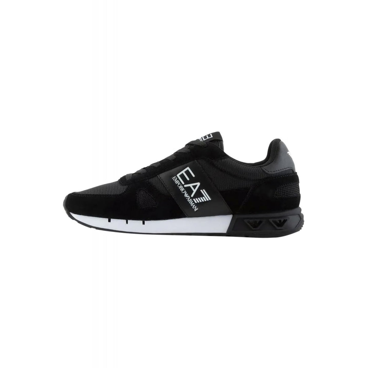 EA7 | Emporio Armani X8X151 XK354 Woven Fabirc Suede Running Style Trainer - Black/White
