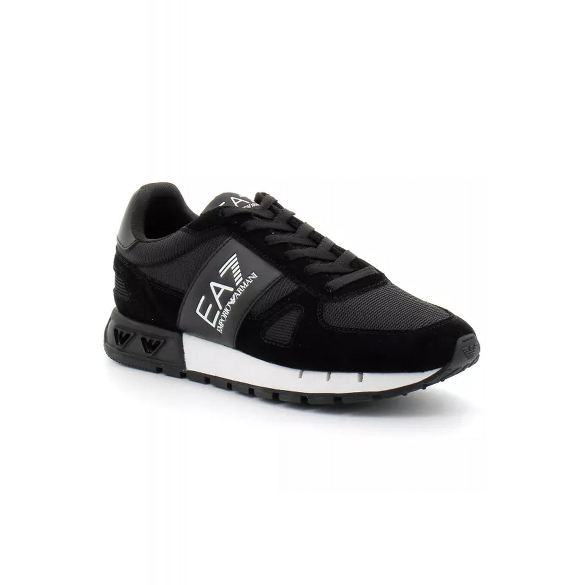 EA7 | Emporio Armani X8X151 XK354 Woven Fabirc Suede Running Style Trainer - Black/White