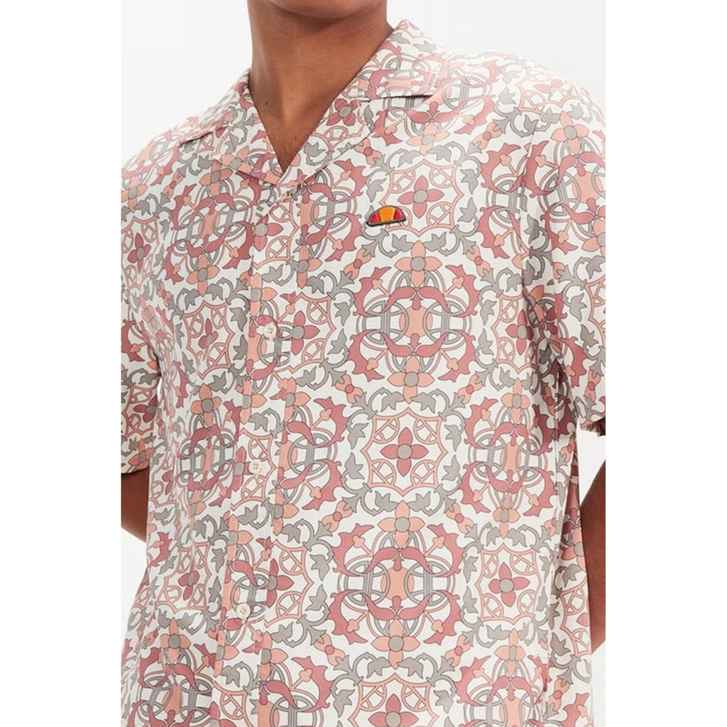 Ellesse Melos 0522 Lapel Collar All Over Print Design Half Sleeve Shirt