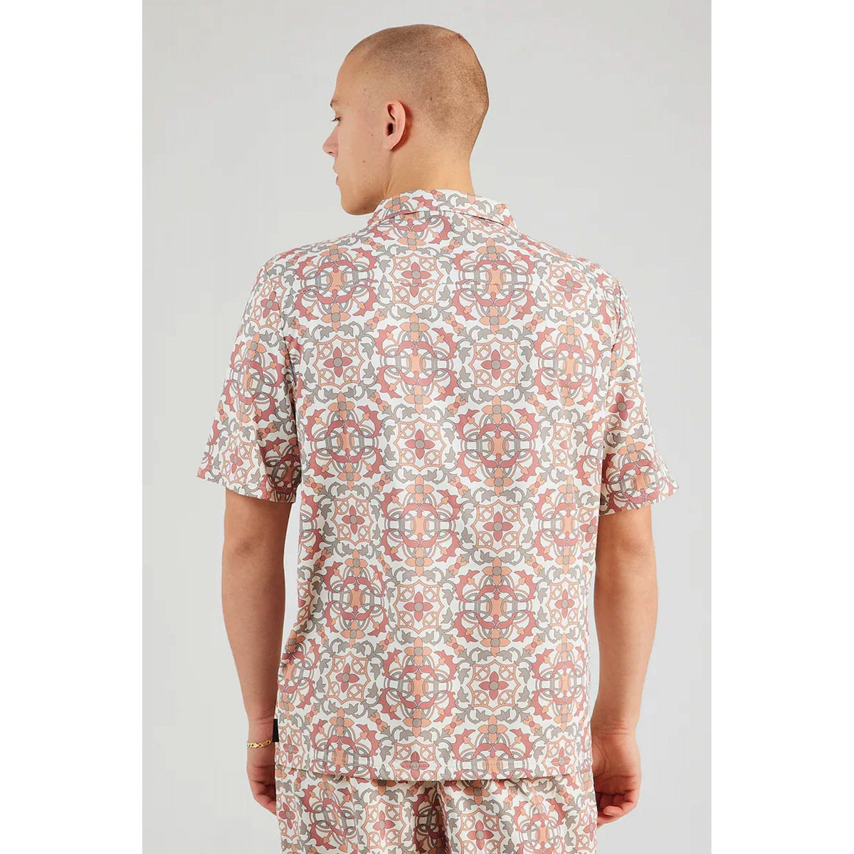 Ellesse Melos 0522 Lapel Collar All Over Print Design Half Sleeve Shirt