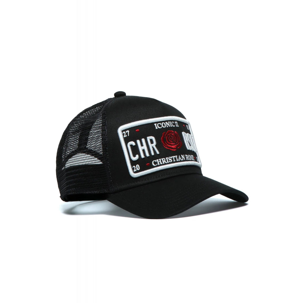Christian Rose | CR019 Iconic II Red Rose Trucker Mesh Baseball Cap