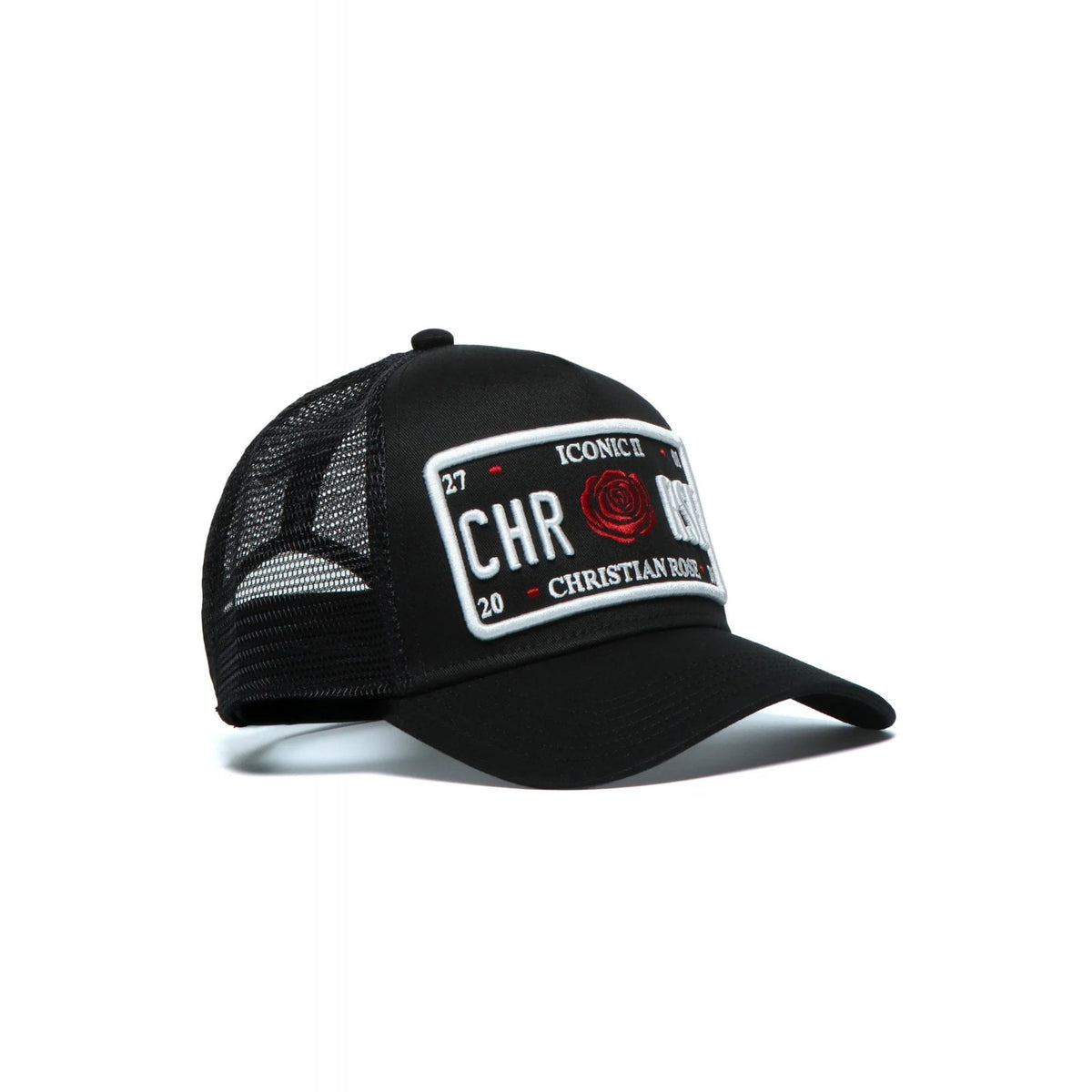 Christian Rose | CR019 Iconic II Red Rose Trucker Mesh Baseball Cap